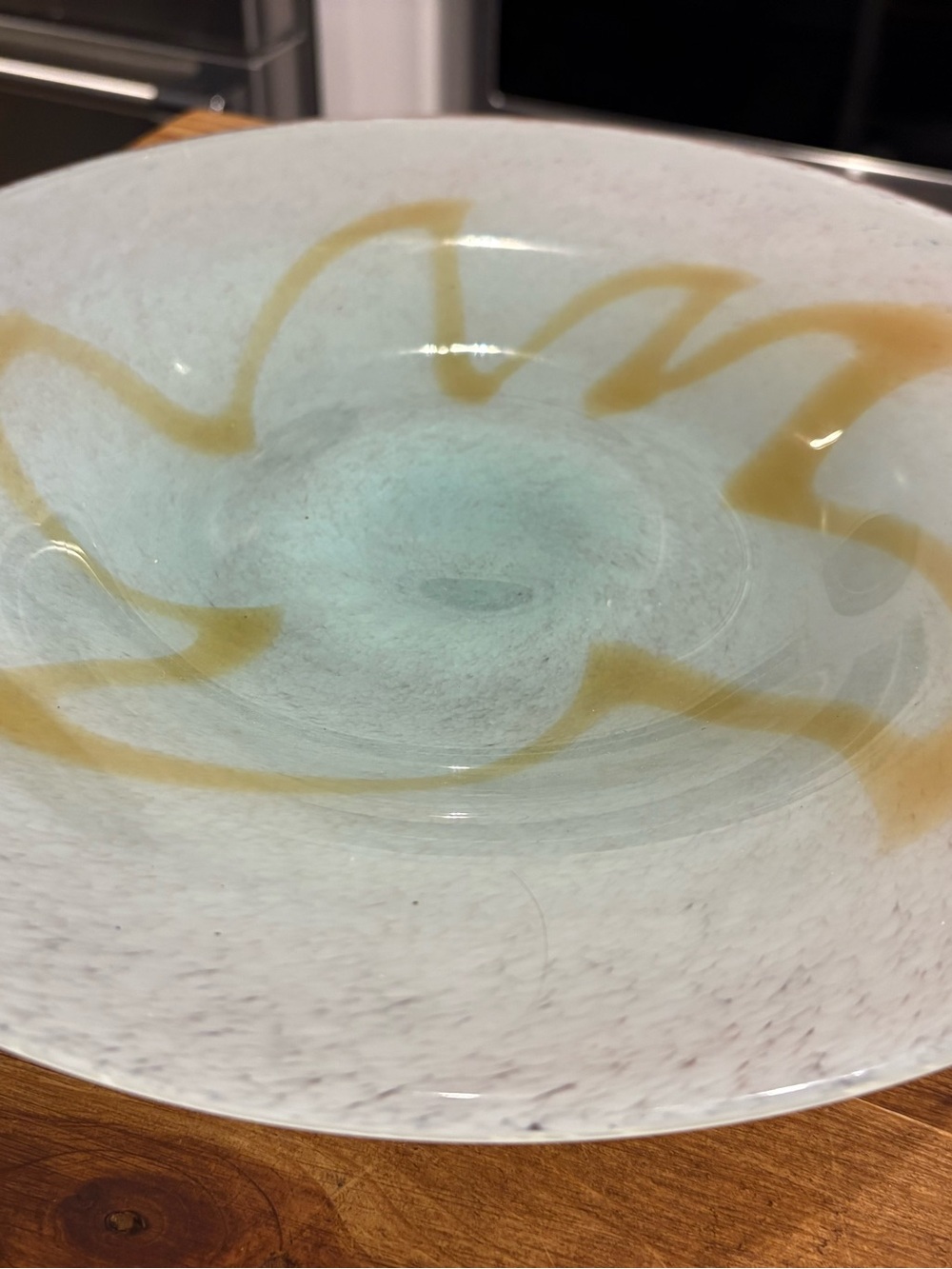 Global Views 13.5” Murano Style Art Glass Centerpiece Bowl. Hand Blown